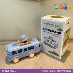 Bus Design Straw Water Bottle for Kids – 500ML